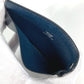 HERMES Chu Chu Logo Sellier Card Case Pass Case Card Holder Leather Unisex Navy