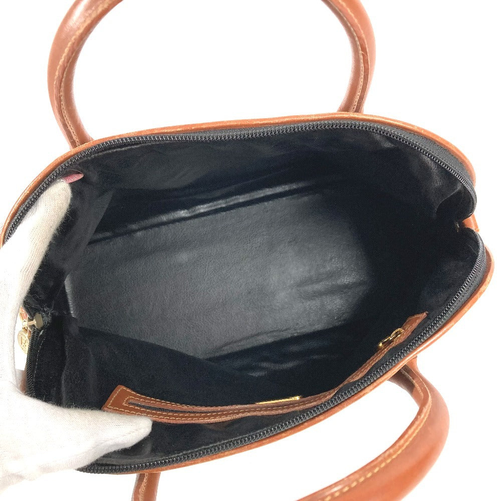 FENDI Vintage Pecan Logo Bag Handbag Tote Bag PVC/Leather Women's Khaki