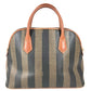 FENDI Vintage Pecan Logo Bag Handbag Tote Bag PVC/Leather Women's Khaki