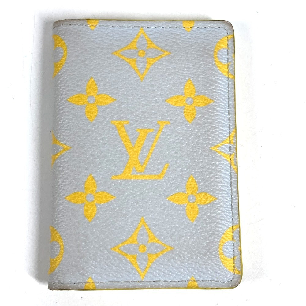 LOUIS VUITTON M14769 Monogram Organizer de Poche Bi-fold Pass Case, Business Card Holder, Card Case, Leather, Unisex, Gray