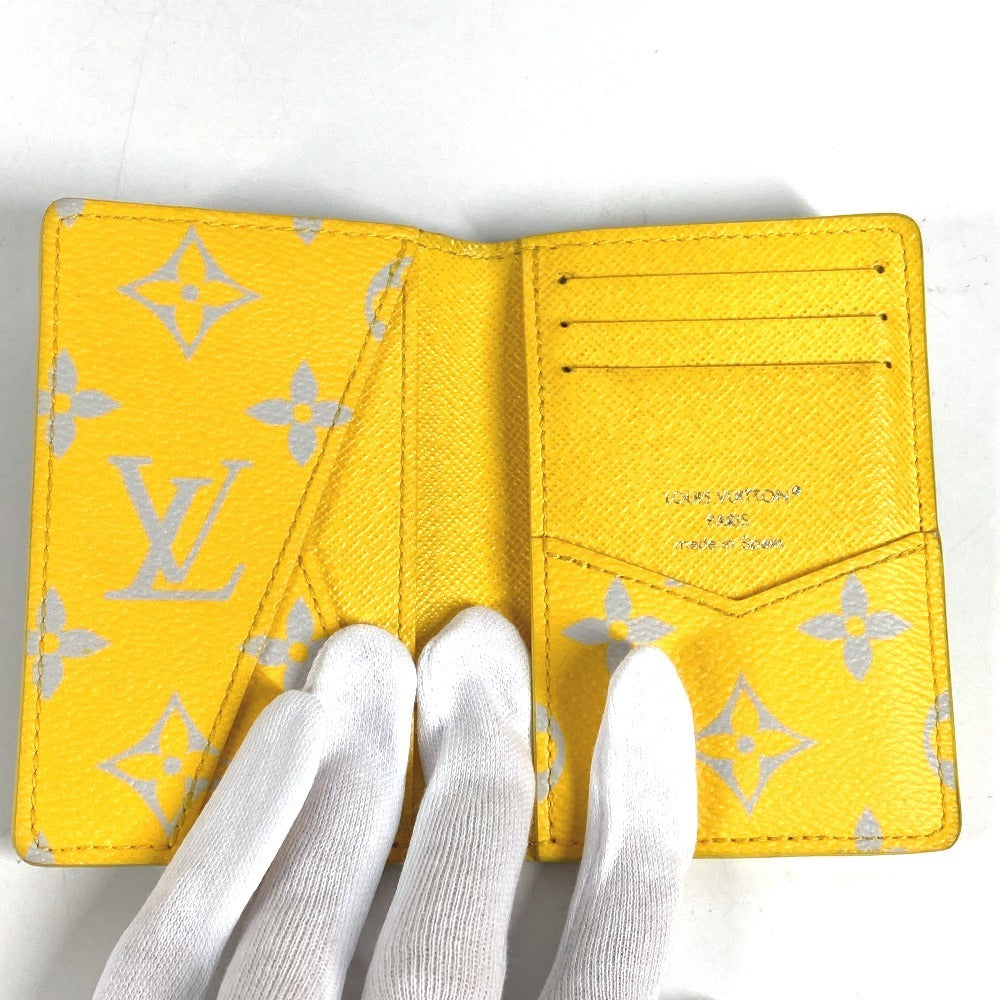 LOUIS VUITTON M14769 Monogram Organizer de Poche Bi-fold Pass Case, Business Card Holder, Card Case, Leather, Unisex, Gray