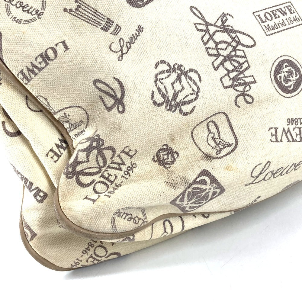LOEWE 160th Anniversary Logo Crossbody Bag Pochette All-over Print Shoulder Bag Leather/Canvas Unisex Beige