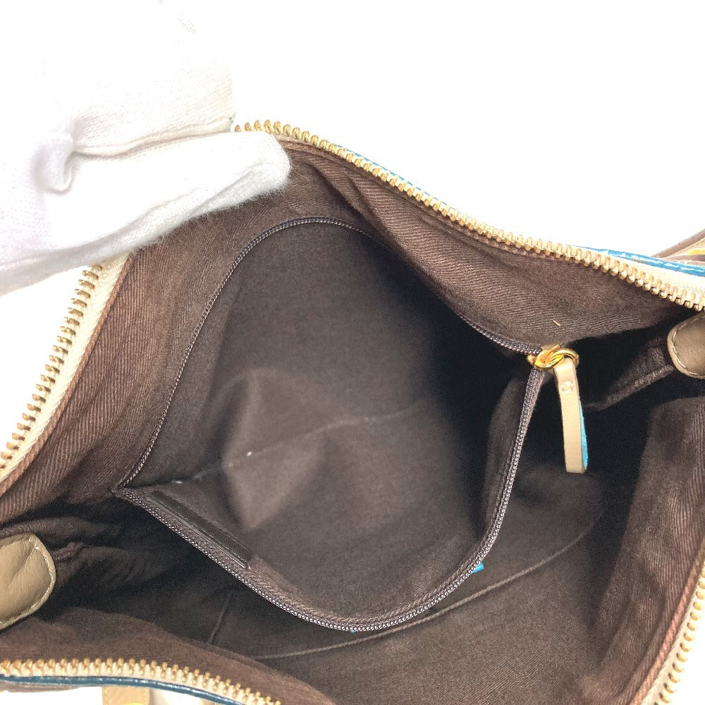LOEWE 160th Anniversary Logo Crossbody Bag Pochette All-over Print Shoulder Bag Leather/Canvas Unisex Beige
