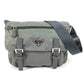 PRADA BT0953 Triangle Logo Flap Crossbody Messenger Bag Shoulder Bag Leather/Nylon Unisex Gray