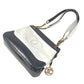 CHANEL ヴィンテージ バイカラー CC ココマーク ロゴ Wチェーン カバン 肩掛け トートバッグ チェーンバッグ ショルダーバッグ レザー ユニセックス ホワイト