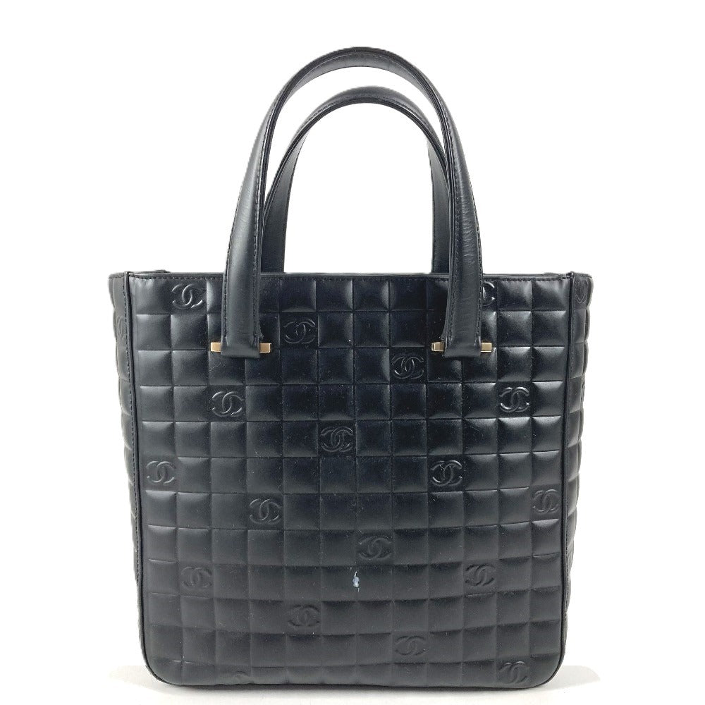 CHANEL ヴィンテージ ロゴ CC ココマーク チョコバー カバン トートバッグ ハンドバッグ レザー ユニセックス ブラック