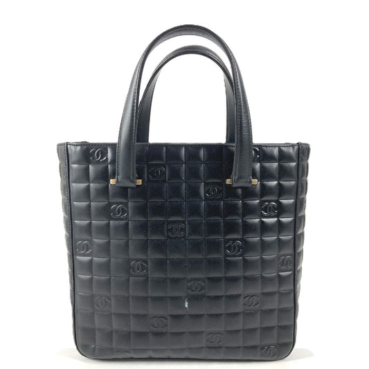 CHANEL ヴィンテージ ロゴ CC ココマーク チョコバー カバン トートバッグ ハンドバッグ レザー ユニセックス ブラック