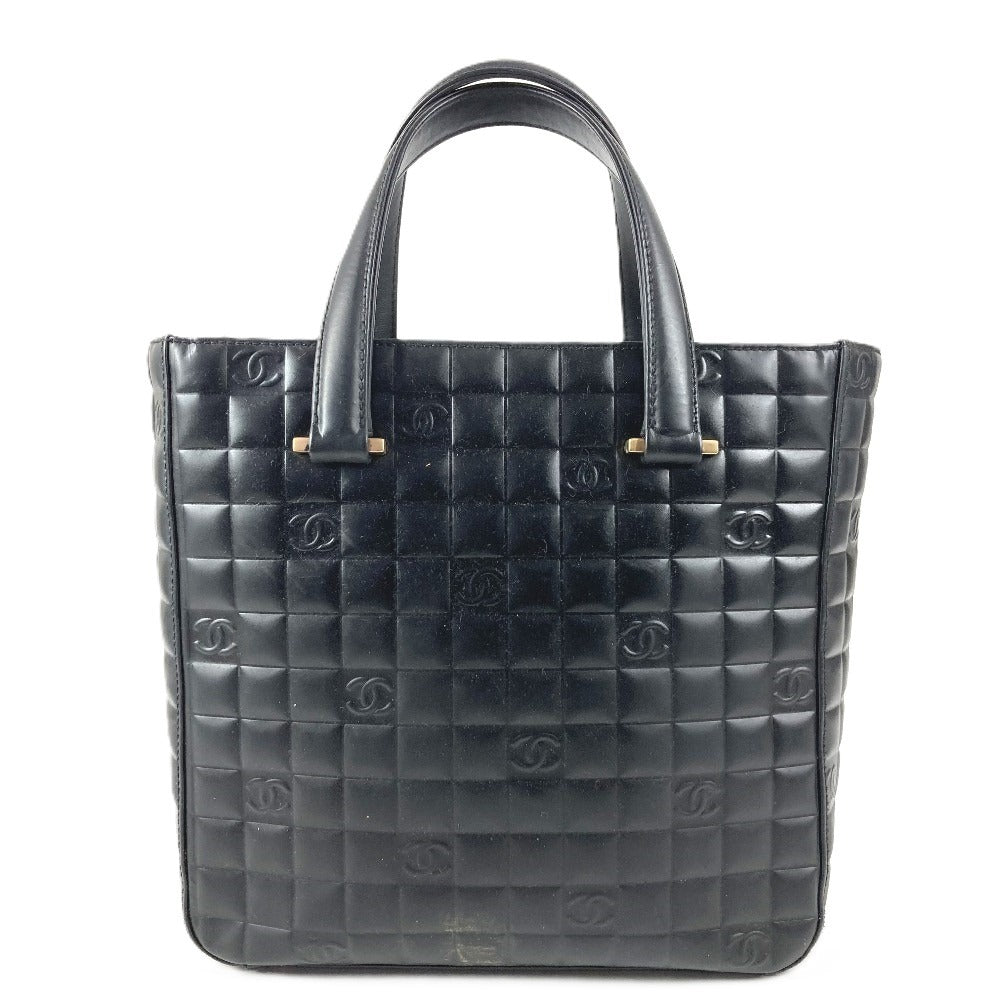 CHANEL ヴィンテージ ロゴ CC ココマーク チョコバー カバン トートバッグ ハンドバッグ レザー ユニセックス ブラック