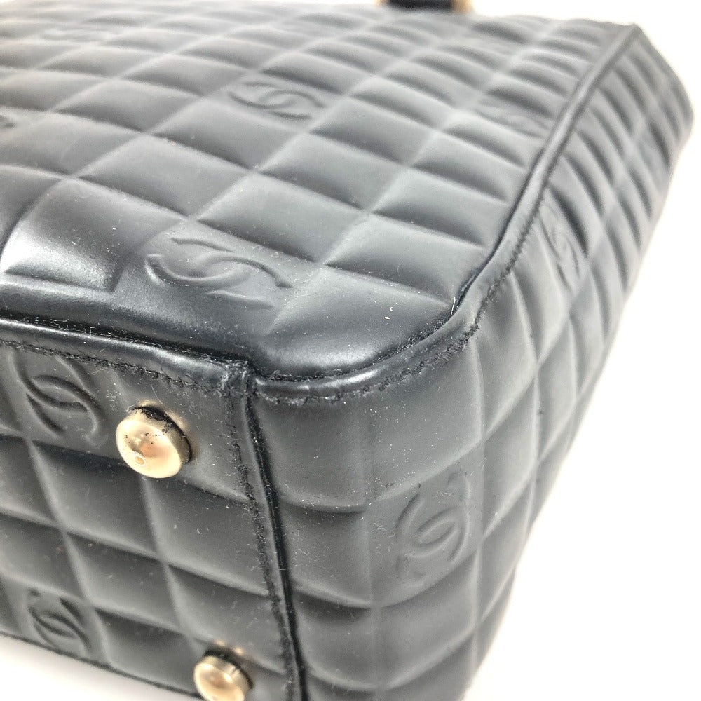 CHANEL ヴィンテージ ロゴ CC ココマーク チョコバー カバン トートバッグ ハンドバッグ レザー ユニセックス ブラック