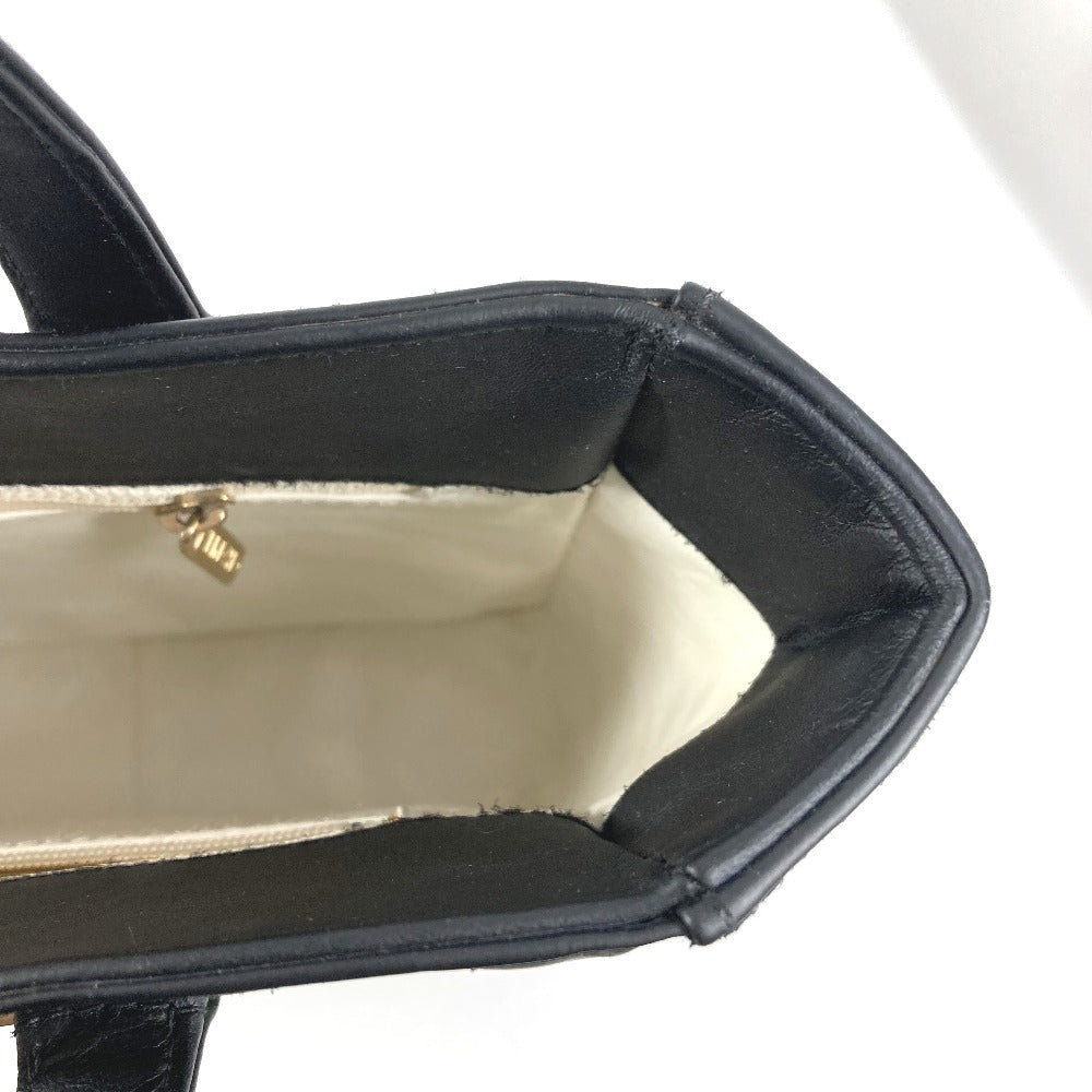 CHANEL ヴィンテージ ロゴ CC ココマーク チョコバー カバン トートバッグ ハンドバッグ レザー ユニセックス ブラック