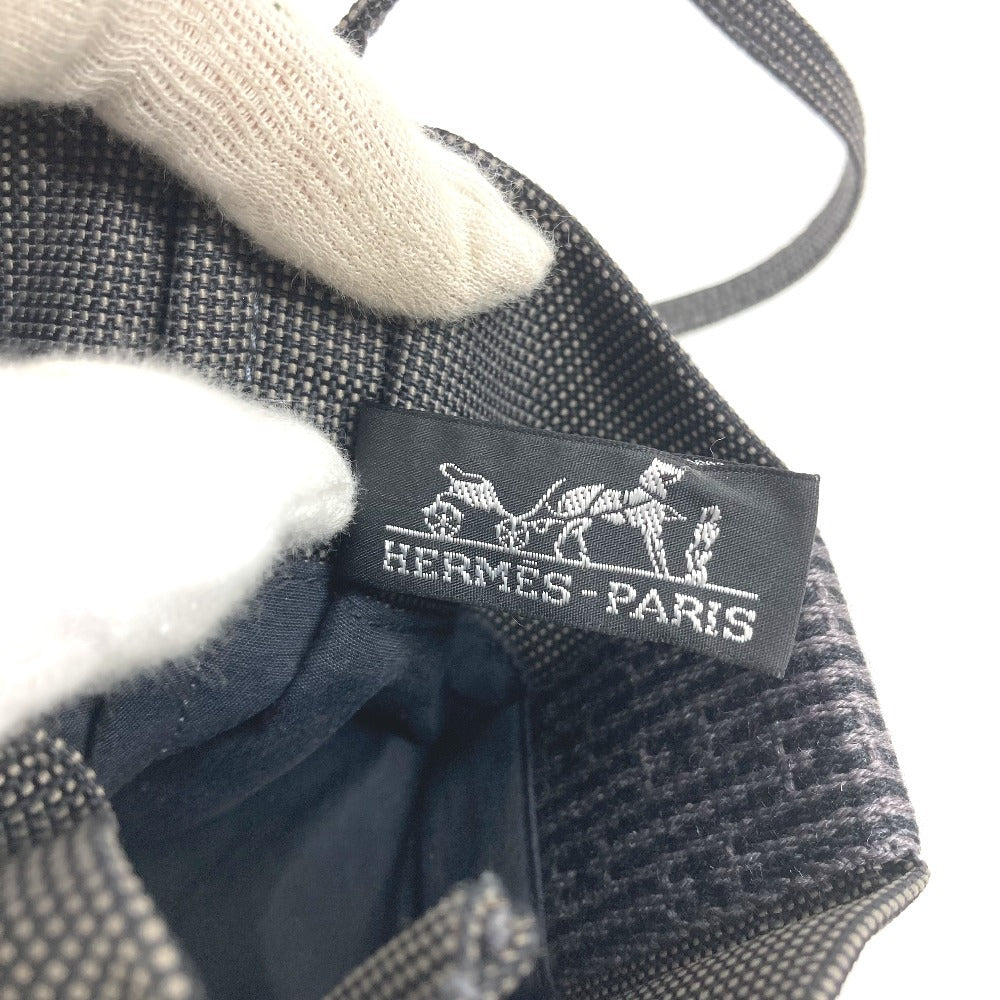HERMES エールライン ポシェット カバン バッグ 斜め掛け ポシェット ショルダーバッグ キャンバス ユニセックス グレー