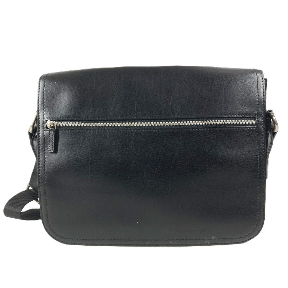 Salvatore Ferragamo メッセンジャーバッグ ロゴ 斜め掛け カバン フラップ ショルダーバッグ レザー ユニセックス ブラック