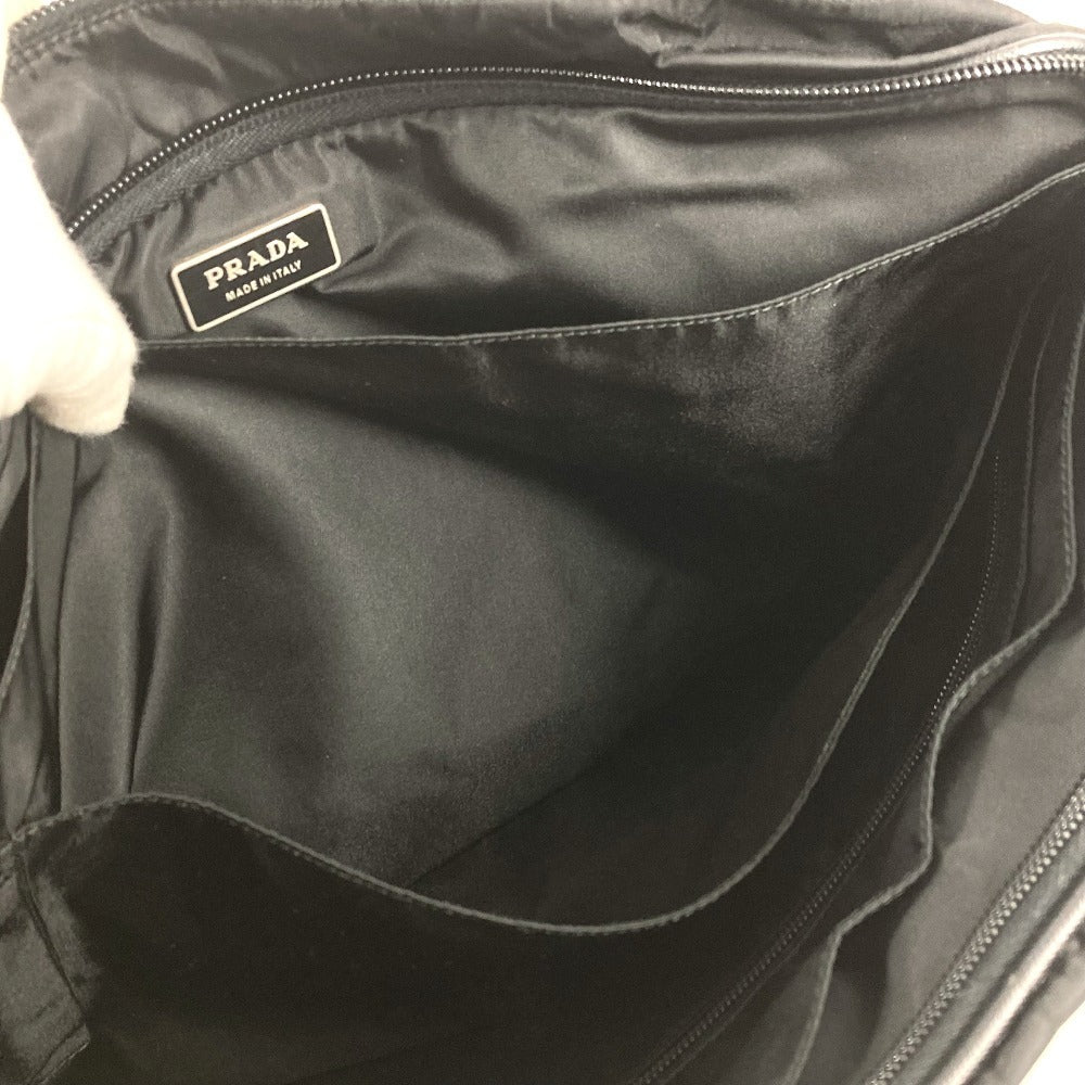 PRADA Briefcase Document Bag Triangle Logo Triangle Logo Plate Bag Tote Bag Shoulder Bag 2-Way Bag Shoulder Bag Business Bag Leather/Nylon Unisex Black