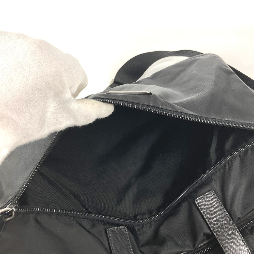 PRADA Briefcase Document Bag Triangle Logo Triangle Logo Plate Bag Tote Bag Shoulder Bag 2-Way Bag Shoulder Bag Business Bag Leather/Nylon Unisex Black