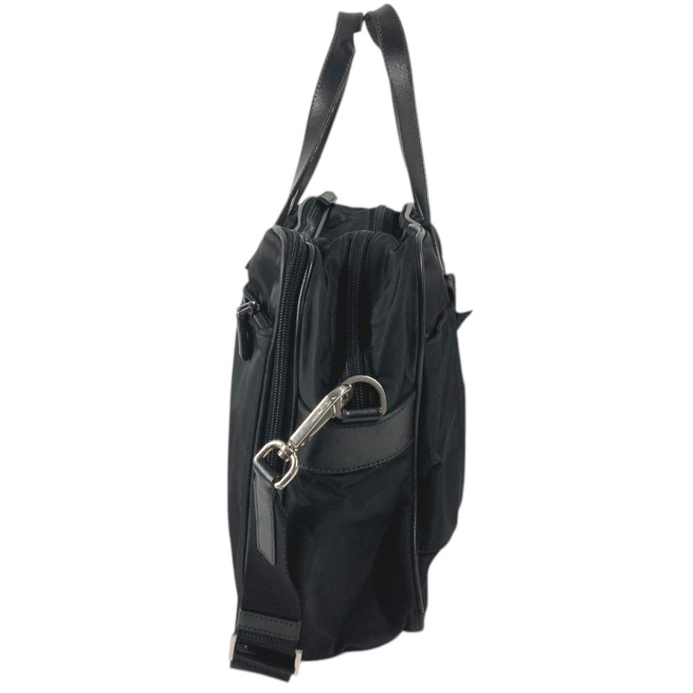PRADA Briefcase Document Bag Triangle Logo Triangle Logo Plate Bag Tote Bag Shoulder Bag 2-Way Bag Shoulder Bag Business Bag Leather/Nylon Unisex Black