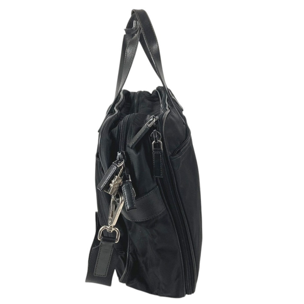 PRADA Briefcase Document Bag Triangle Logo Triangle Logo Plate Bag Tote Bag Shoulder Bag 2-Way Bag Shoulder Bag Business Bag Leather/Nylon Unisex Black