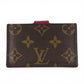 LOUIS VUITTON M69762 Monogram Porte Cartes Business Card Holder Pass Case Card Case Monogram Canvas Unisex Fushia Brown