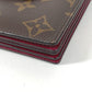 LOUIS VUITTON M69762 Monogram Porte Cartes Business Card Holder Pass Case Card Case Monogram Canvas Unisex Fushia Brown