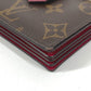 LOUIS VUITTON M69762 Monogram Porte Cartes Business Card Holder Pass Case Card Case Monogram Canvas Unisex Fushia Brown