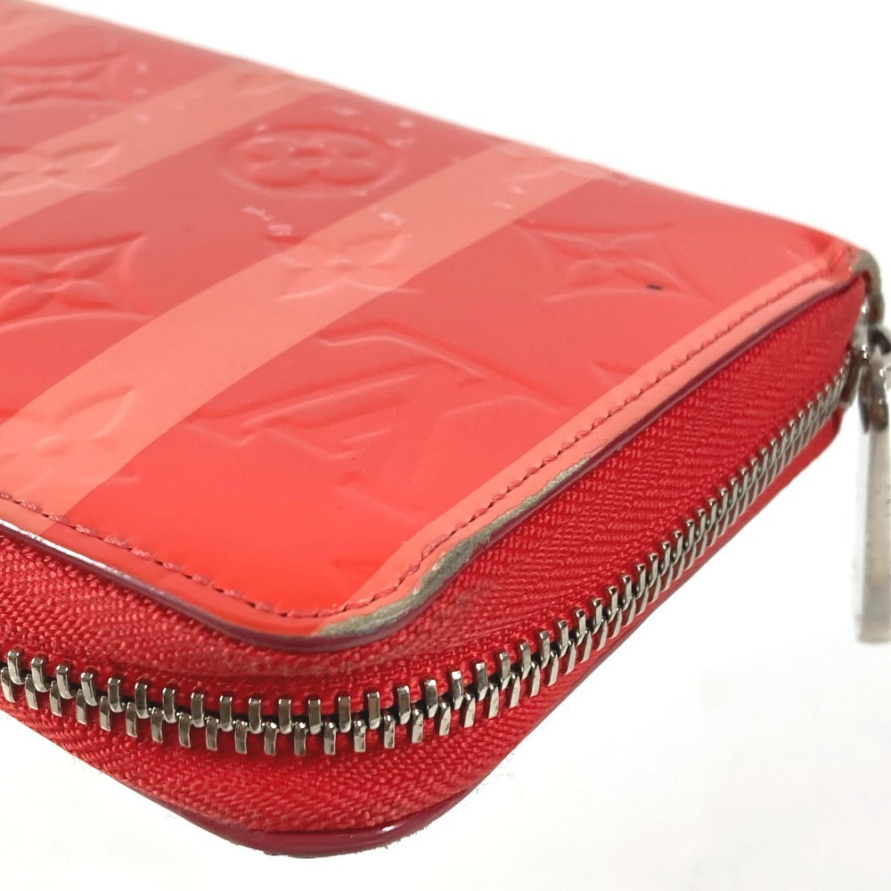 LOUIS VUITTON M58036 Monogram Vernis Rayures Zippy Wallet Long Wallet Round Fastener Long Wallet Monogram Vernis Canvas Unisex Poppy Petal Pink