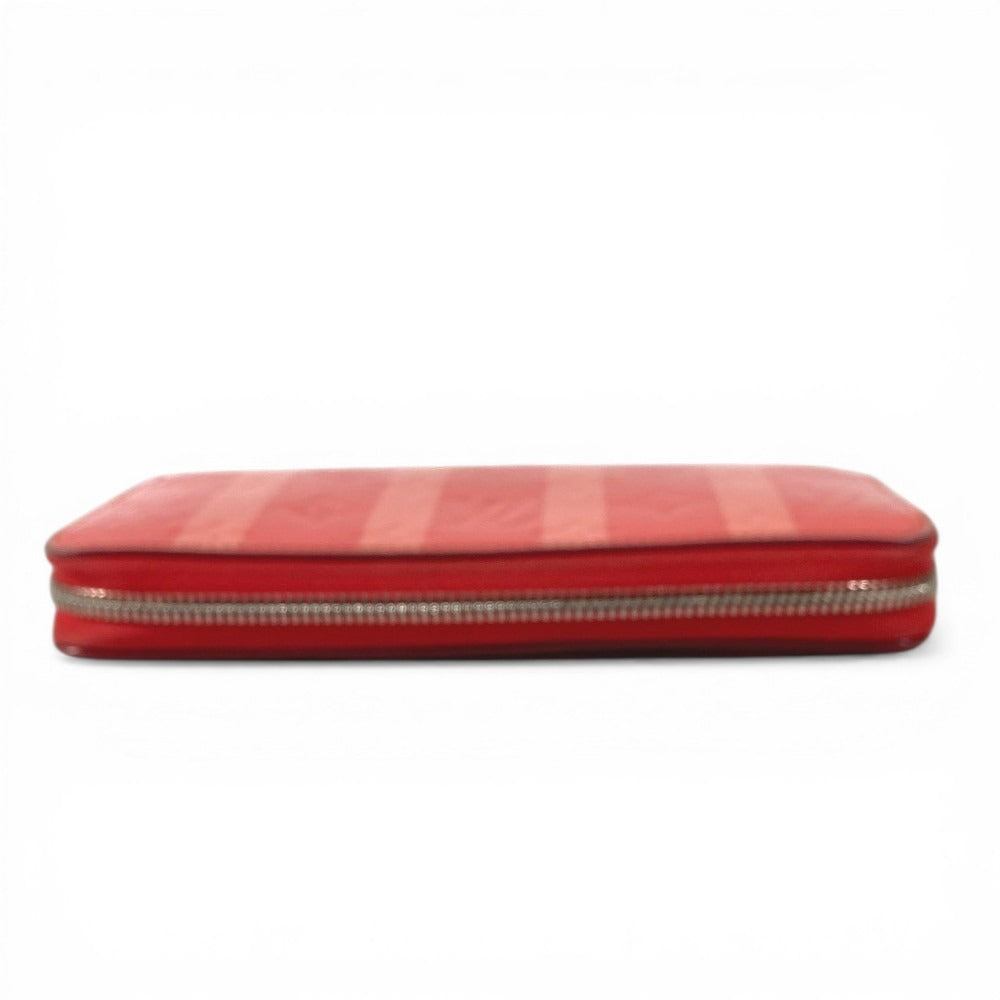 LOUIS VUITTON M58036 Monogram Vernis Rayures Zippy Wallet Long Wallet Round Fastener Long Wallet Monogram Vernis Canvas Unisex Poppy Petal Pink