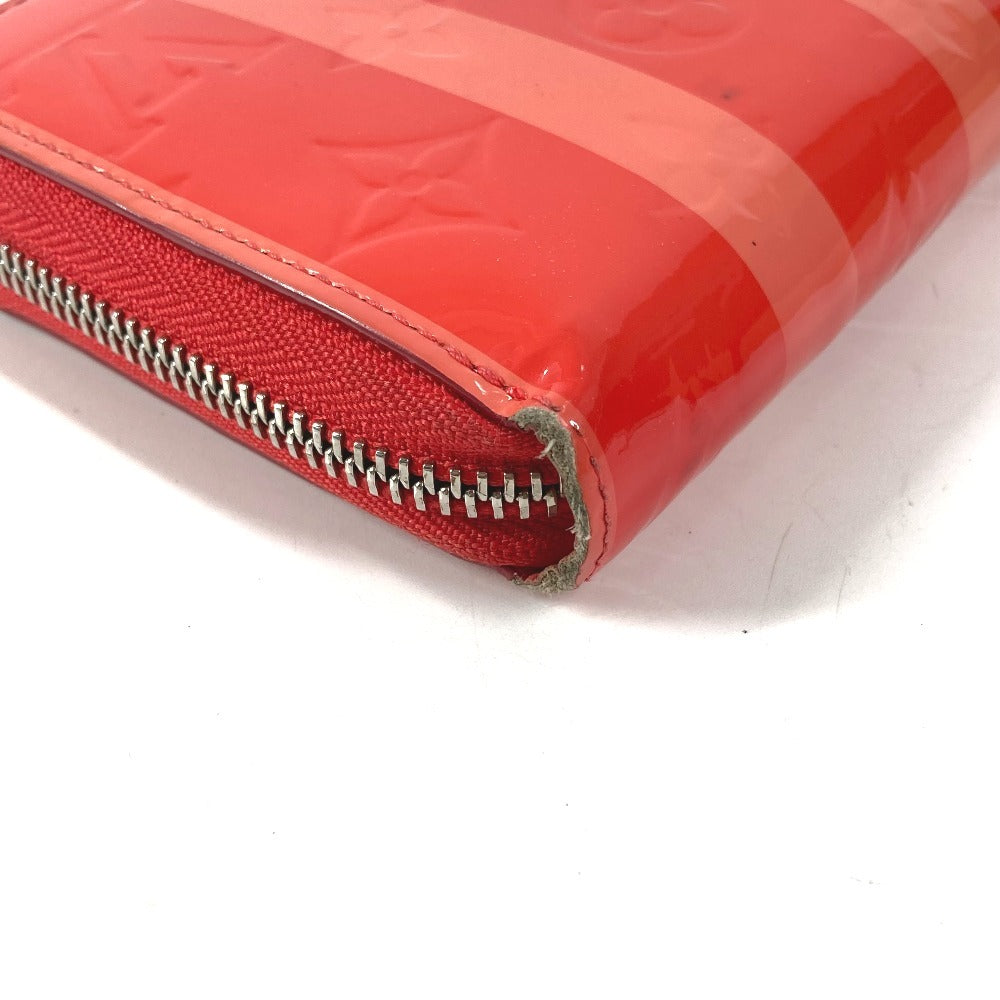 LOUIS VUITTON M58036 Monogram Vernis Rayures Zippy Wallet Long Wallet Round Fastener Long Wallet Monogram Vernis Canvas Unisex Poppy Petal Pink