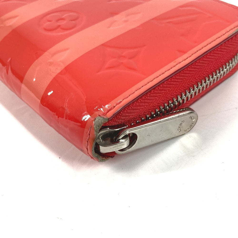 LOUIS VUITTON M58036 Monogram Vernis Rayures Zippy Wallet Long Wallet Round Fastener Long Wallet Monogram Vernis Canvas Unisex Poppy Petal Pink