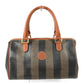 FENDI Vintage Pequin Mini Boston Bag Handbag PVC/Leather Unisex Khaki