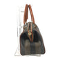 FENDI Vintage Pequin Mini Boston Bag Handbag PVC/Leather Unisex Khaki