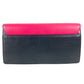 SAINT LAURENT PARIS 318026 Bicolor Bag Pouch Flap Clutch Bag Leather Unisex Black
