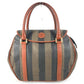 FENDI Vintage Logo Pecan Bag Tote Bag Flap Handbag PVC/Leather Unisex Khaki