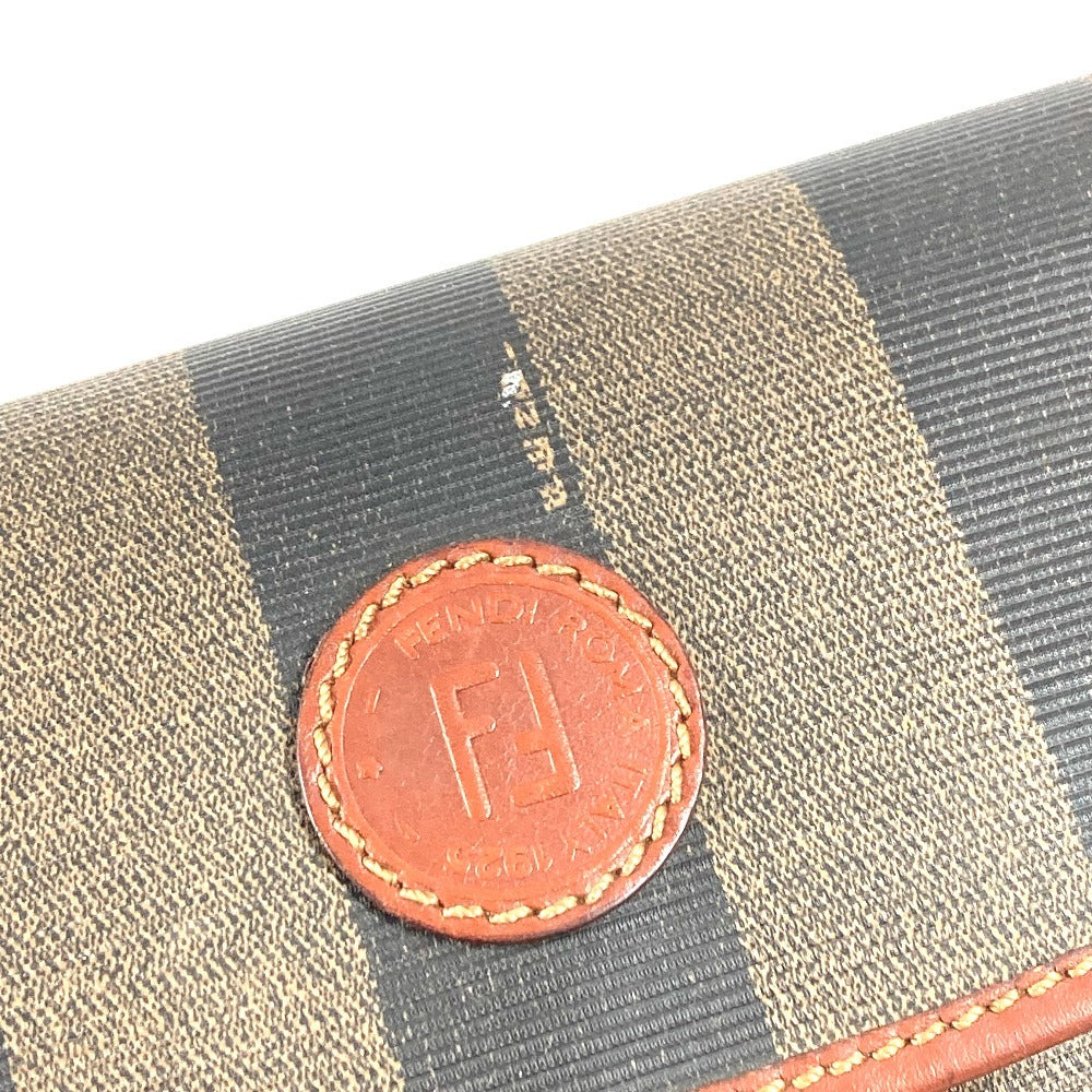 FENDI Vintage Logo Pecan Bag Tote Bag Flap Handbag PVC/Leather Unisex Khaki