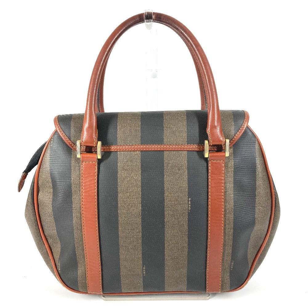 FENDI Vintage Logo Pecan Bag Tote Bag Flap Handbag PVC/Leather Unisex Khaki