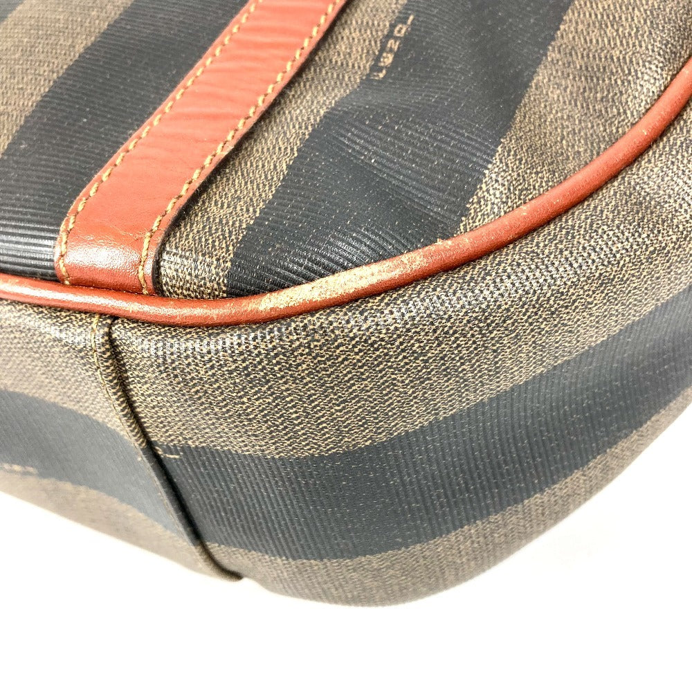 FENDI Vintage Logo Pecan Bag Tote Bag Flap Handbag PVC/Leather Unisex Khaki