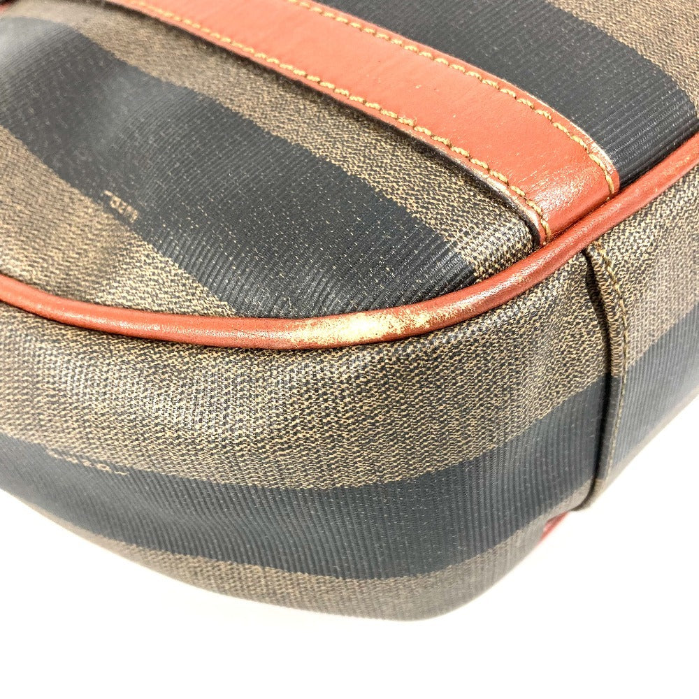 FENDI Vintage Logo Pecan Bag Tote Bag Flap Handbag PVC/Leather Unisex Khaki