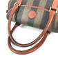 FENDI Vintage Logo Pecan Bag Tote Bag Flap Handbag PVC/Leather Unisex Khaki