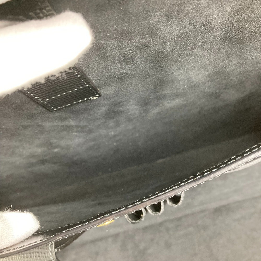 LOEWE ヴィンテージ ロゴ アナグラム アタッシュケース カバン トートバッグ ビジネスバッグ BOX ハンドバッグ レザー ユニセックス ブラック