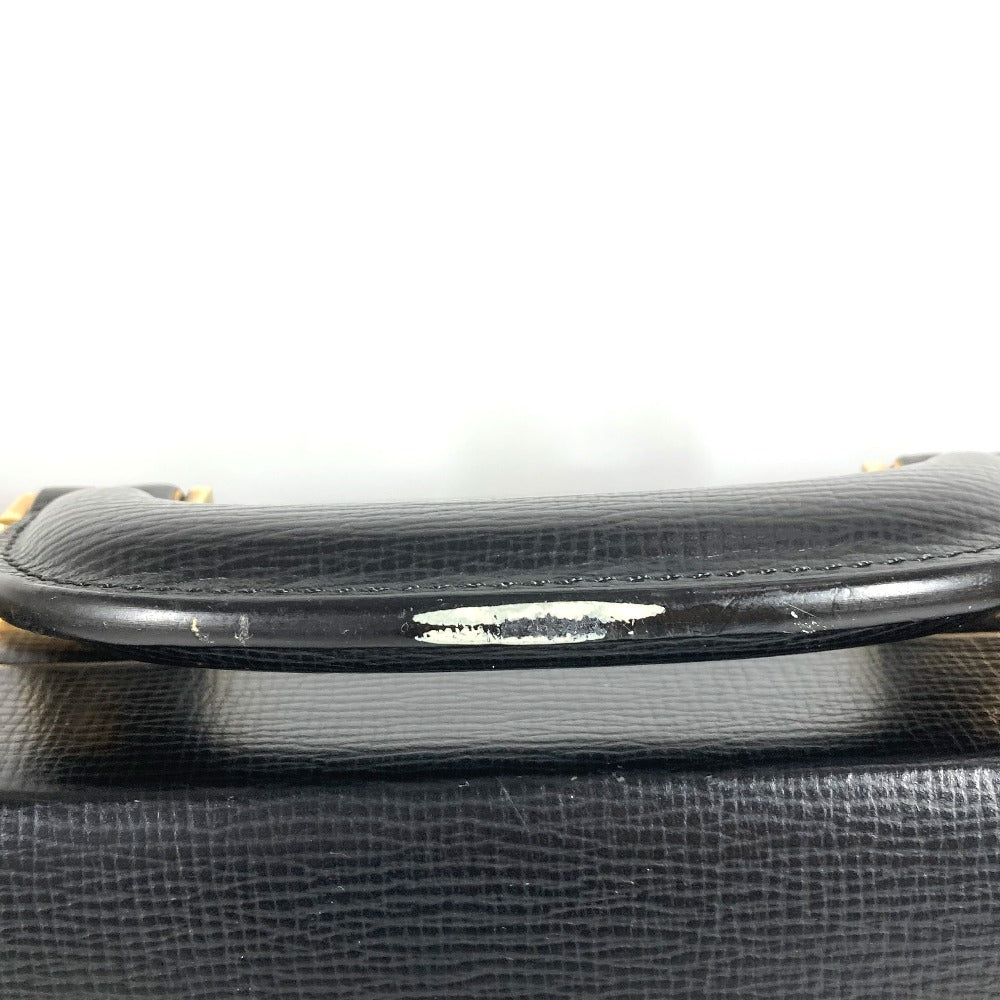 LOEWE ヴィンテージ ロゴ アナグラム アタッシュケース カバン トートバッグ ビジネスバッグ BOX ハンドバッグ レザー ユニセックス ブラック