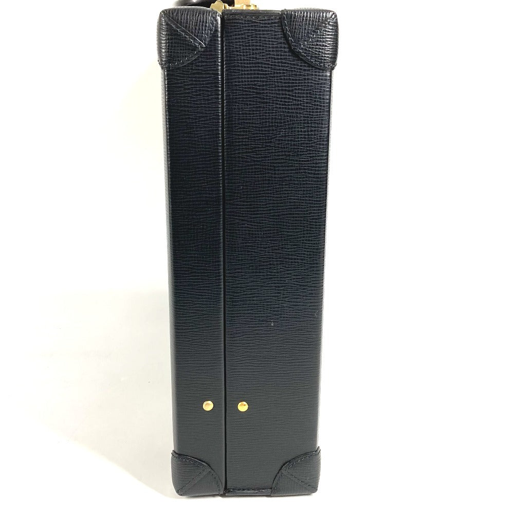 LOEWE ヴィンテージ ロゴ アナグラム アタッシュケース カバン トートバッグ ビジネスバッグ BOX ハンドバッグ レザー ユニセックス ブラック