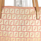 FENDI ズッキーノ ロゴ 肩掛け カバン トートバッグ ショルダーバッグ レザー/キャンバス ユニセックス ピンクベージュ