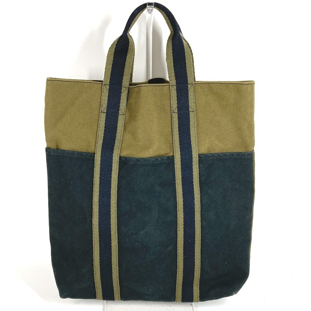 HERMES Fourre-tout Cabas Fourre-tout Cabas Bag Tote Bag Vertical Handbag Cotton Unisex Khaki