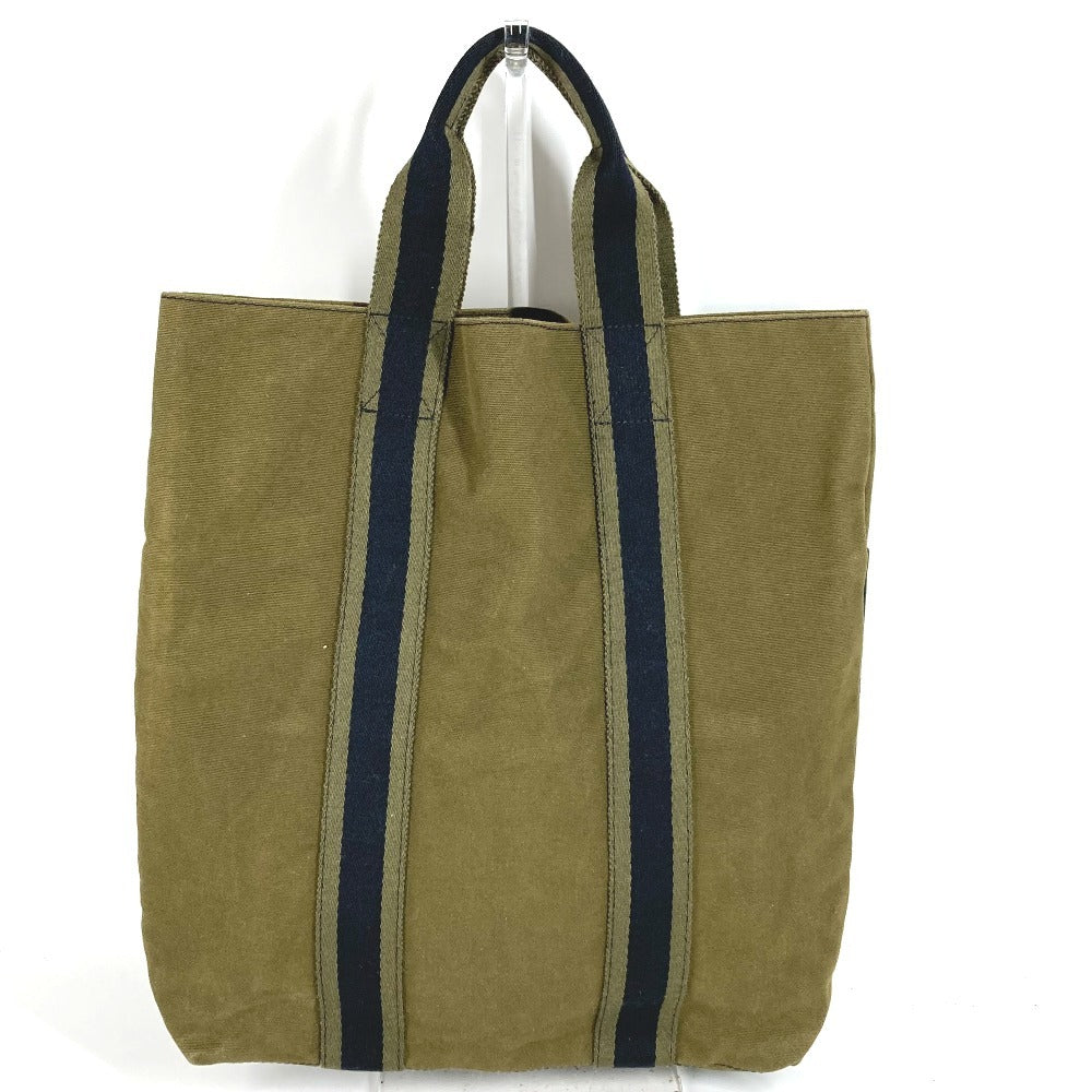 HERMES Fourre-tout Cabas Fourre-tout Cabas Bag Tote Bag Vertical Handbag Cotton Unisex Khaki