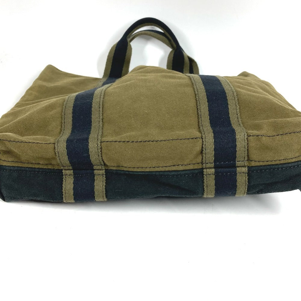 HERMES Fourre-tout Cabas Fourre-tout Cabas Bag Tote Bag Vertical Handbag Cotton Unisex Khaki
