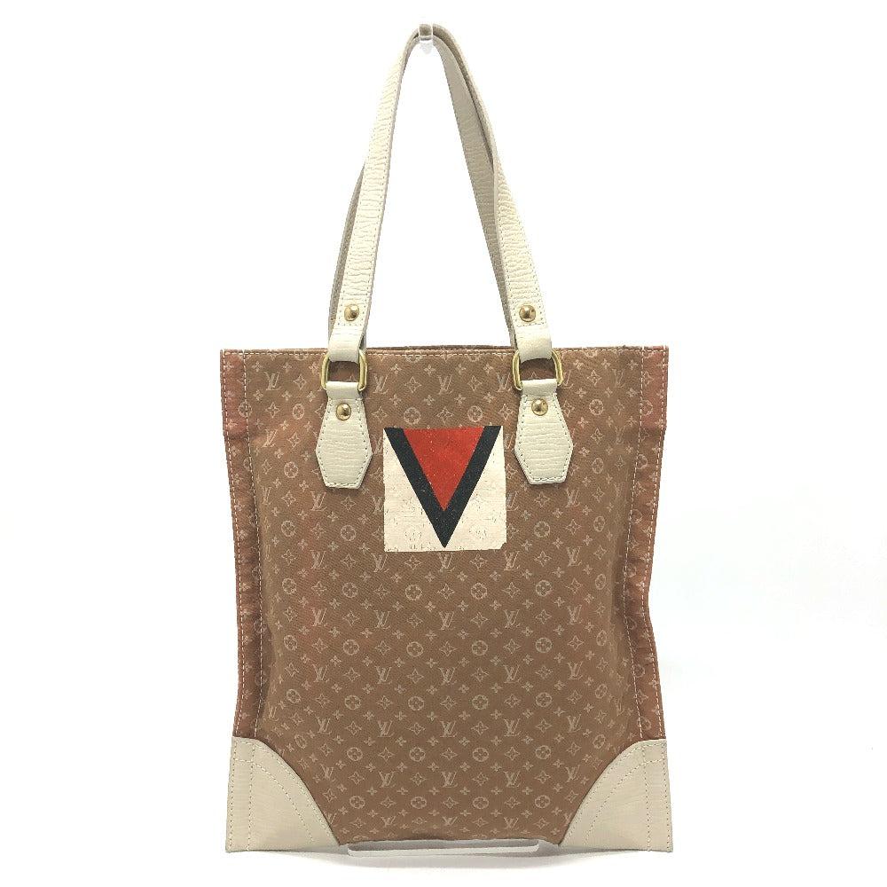 LOUIS VUITTON M40022 Monogram Mini Initials Tanja Shoulder Bag Vertical Tote Bag Leather/Canvas Ladies Beige