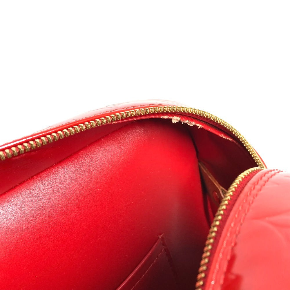 LOUIS VUITTON M91080 Monogram Vernis Sutton กระเป๋าสะพายข้างทรงบอสตัน กระเป๋าสะพายไหล่ ผ้าแคนวาส Monogram Vernis สีแดง สำหรับผู้หญิง