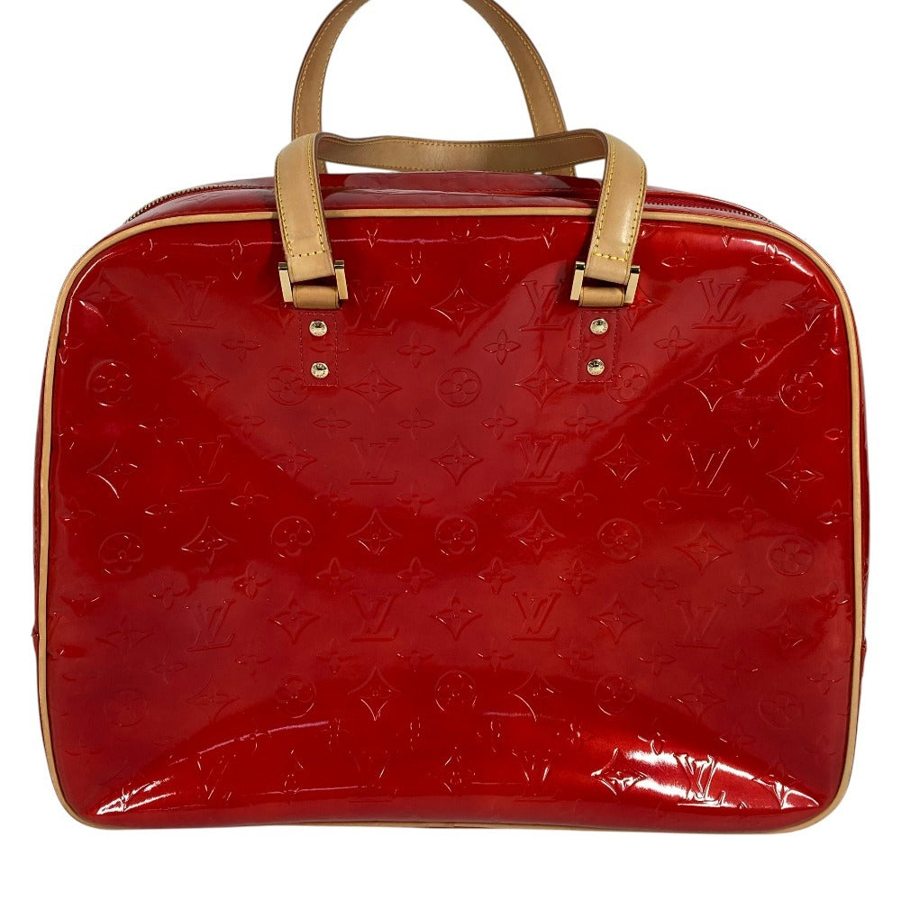 LOUIS VUITTON M91080 Monogram Vernis Sutton กระเป๋าสะพายข้างทรงบอสตัน กระเป๋าสะพายไหล่ ผ้าแคนวาส Monogram Vernis สีแดง สำหรับผู้หญิง