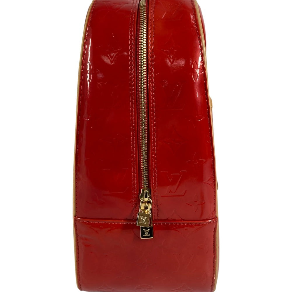 LOUIS VUITTON M91080 Monogram Vernis Sutton กระเป๋าสะพายข้างทรงบอสตัน กระเป๋าสะพายไหล่ ผ้าแคนวาส Monogram Vernis สีแดง สำหรับผู้หญิง