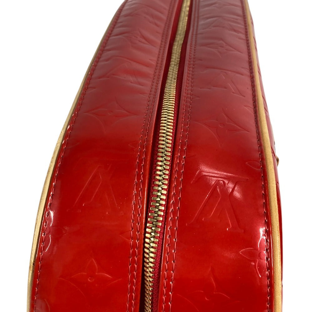 LOUIS VUITTON M91080 Monogram Vernis Sutton กระเป๋าสะพายข้างทรงบอสตัน กระเป๋าสะพายไหล่ ผ้าแคนวาส Monogram Vernis สีแดง สำหรับผู้หญิง