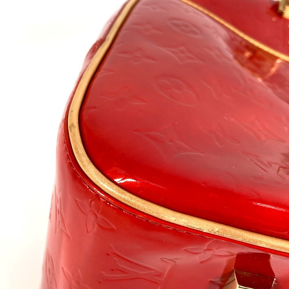 LOUIS VUITTON M91080 Monogram Vernis Sutton กระเป๋าสะพายข้างทรงบอสตัน กระเป๋าสะพายไหล่ ผ้าแคนวาส Monogram Vernis สีแดง สำหรับผู้หญิง