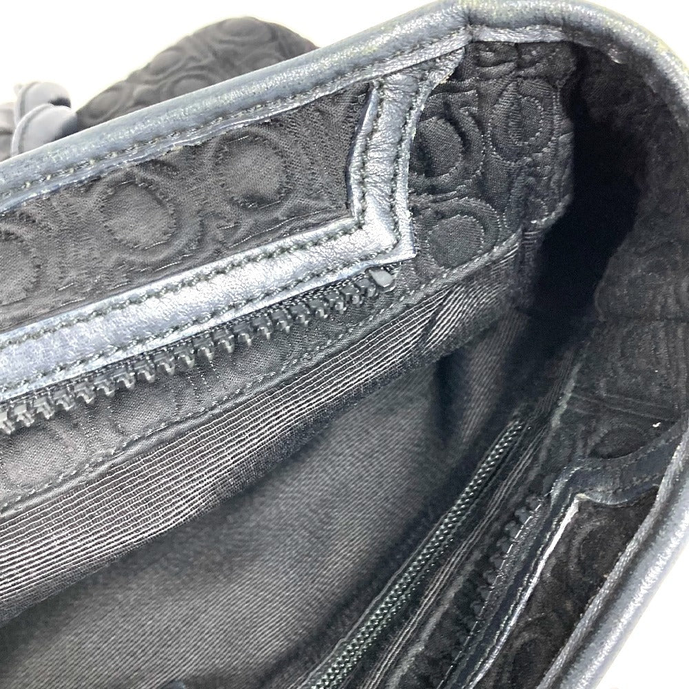 Salvatore Ferragamo Gancini Logo Shoulder Bag Tote Bag Shoulder Bag Nylon Canvas/Leather Unisex Black